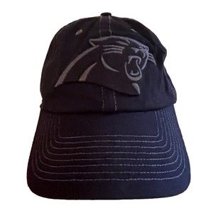Carolina Panthers 47 Brand NFL Adjustable Hat Black W/Black Panther Logo